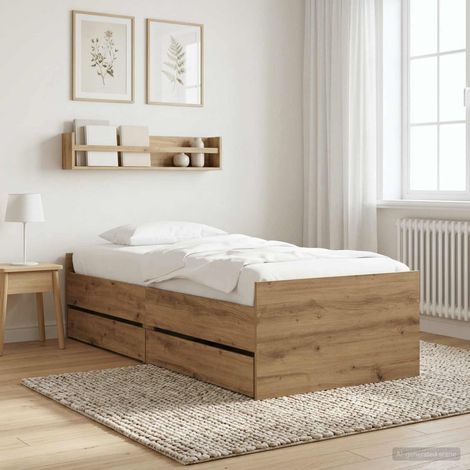 vidaXL Estructura de cama Roble artisan Madera de ingeniería (1/5)