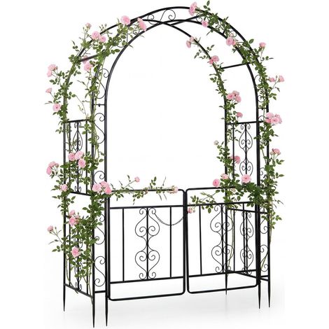 Metal Garden Arch with Lockable Doors and Arched Top (1/5)