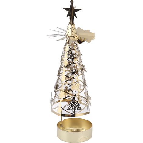Bougeoir rotatif, ensemble de chandeliers pour un mariage romantique, une fête de Noël, flocon de neige doré (1/5)