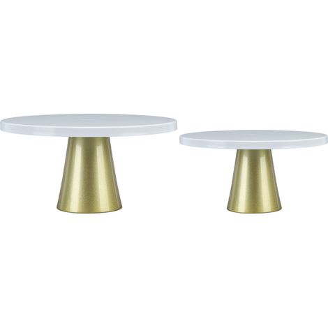 Ensemble de 2 présentoirs à gâteaux en métal de style européen, ronds, en fer, pour cupcakes et desserts, parfaits pour la décoration de table lors de fêtes. (1/5)