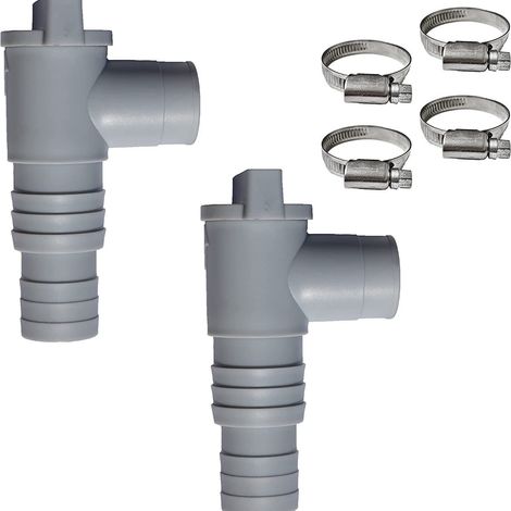 Kit vanne d’arrêt pour piscine, raccord Ø32 mm compatible Intex, Bestway et PoolSun, accessoire filtration hors sol (1/3)