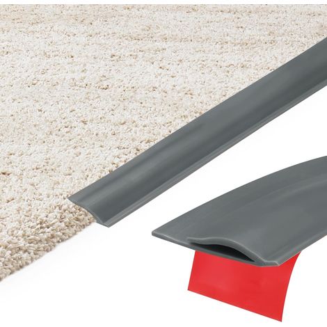 2M Plaque De Transition Moquette Vers Carrelage, Bande Autoadhésive Pour Bordure De Moquette, Couvre-Joint En TPE, Finition Pour Bordure De Stratifié Pour Surfaces, Gris Foncé (1/5)