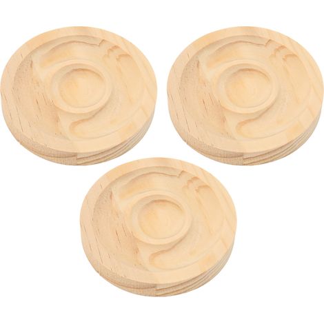 Présentoir à bracelets en bois massif, lot de 3 plateaux ronds élégants pour bijoux, rangement décoratif pour bracelets et bagues. (1/5)