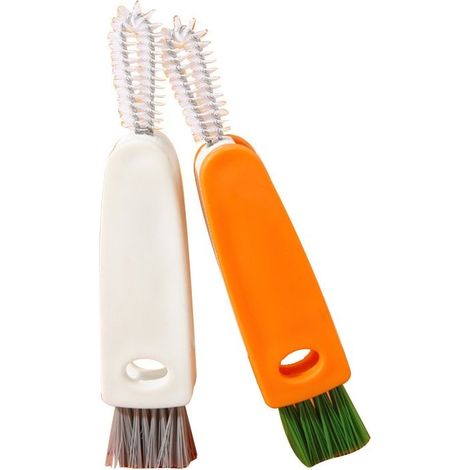 2 pcs brosses de Nettoyage Multifonctions 3 en 1 pour Couvercle de Bouteille d'eau, Couvercle de Bouteille, rainure, suceur Plat, Mini Outil de Lavage pour la Maison et la Cuisine(2 Couleurs 1 (1/4)