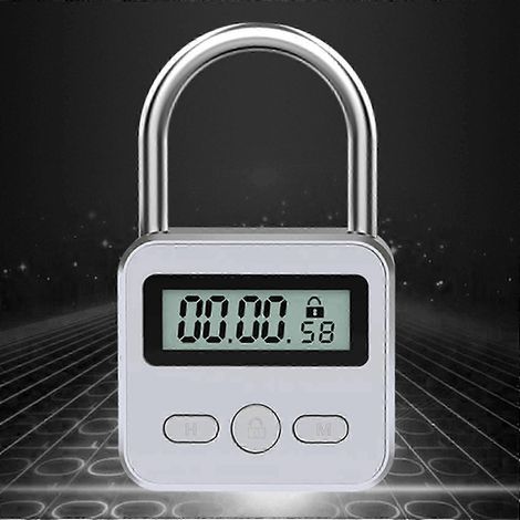 Zeitschaltuhr mit Metallgehäuse, LCD-Anzeige, max. 99 Stunden Timer, USB-Anschluss, Vorhängeschloss – Good Edition 0820