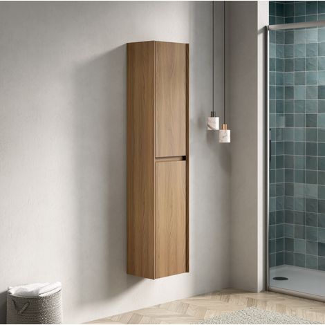 Armario de baño de pared de 140 cm, 2 puertas, contrachapado, espresso (1/5)