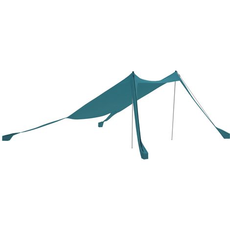 Strandzelt, Sonnenschutz für Camping, Plane mit 2 Stangen, Sonnensegel für den Außenbereich – Maße: 215 cm (L) x 200 cm (B) x 200 cm (H) (1/5)