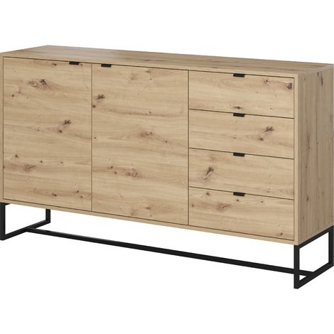 Cómoda AMBER AK153 aparador con 4 cajones roble artesanal