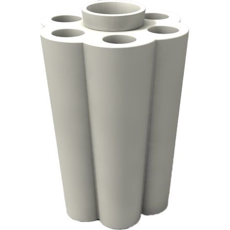 Portaombrelli tondo con vaschetta scolapioggia moderno bianco mod. Lulet (1/4)