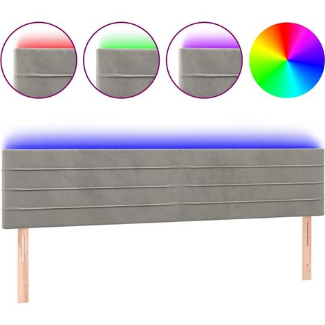 Maison Exclusive - Tête de lit à LED Gris clair 160x5x78/88 cm Velours (1/5)