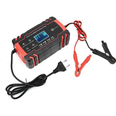 Chargeur de batterie intelligent 12V/24V 2-150Ah, réparation automatique pour voiture et moto, prise UE 110V-240V (1/5)