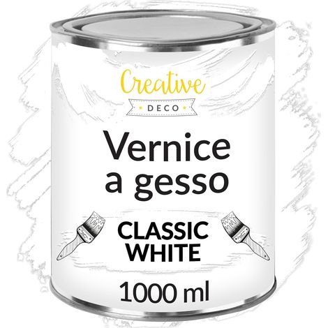 Creative Deco Vernice a gesso Bianco 1L Opaca e Lavabile per Mobili in Legno (1/5)