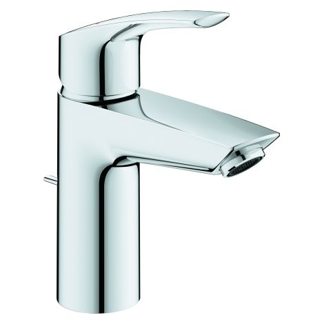 GROHE Einhand-Waschtischbatterie Eurosmart 234563, S-Size, Einlochmontage, Temperaturbegrenzer, Hybrid-Zugstangen-Ablaufgarnitur, chrom