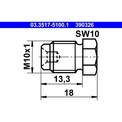 Vis-bouchon, maître-cylindre de frein ATE 03.3517-5100.1 FORD 001 997 55 30