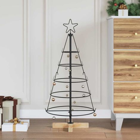 Weihnachtsdeko mit Ständer Schwarz 90 cm Stahl