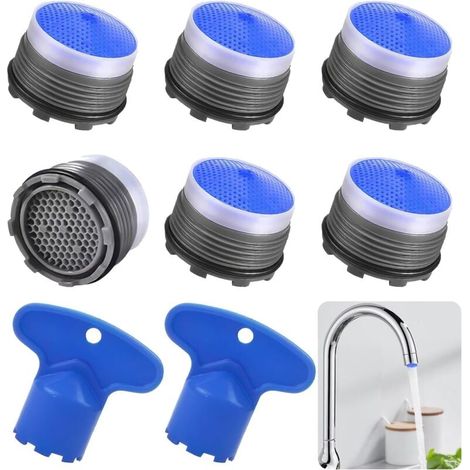 Aeratori per rubinetto Ulisem8Pcs, Aeratori per rubinetto M18.5 Aeratore per filtro rubinetto con 2 chiavi per aeratori (1/4)