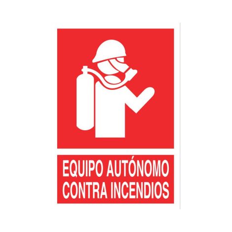 CARTEL PVC 297420 mm.EQUIPO AUTONOMO CONTRA INCENDIOS