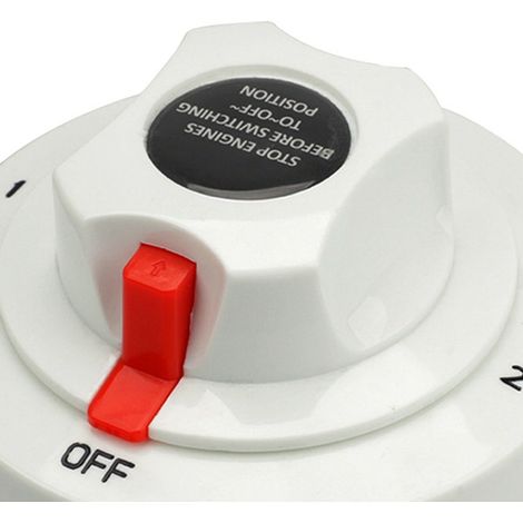1 interrupteur double batterie 12-36 V en plastique blanc pour voitures, bateaux et camions. Interrupteur d'isolement/coupure moteur. (1/4)