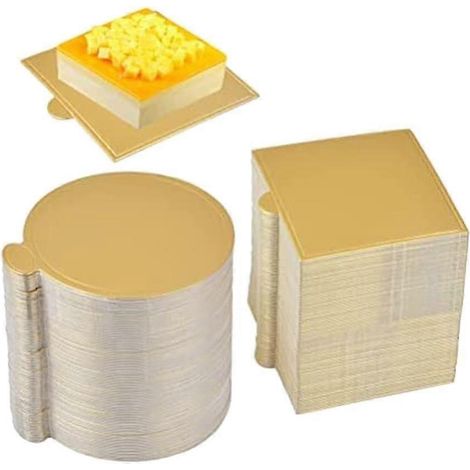 200 pièces Tapis de mousse dorés pour supports à gâteaux, plateaux à desserts en carton, décoration (1/5)