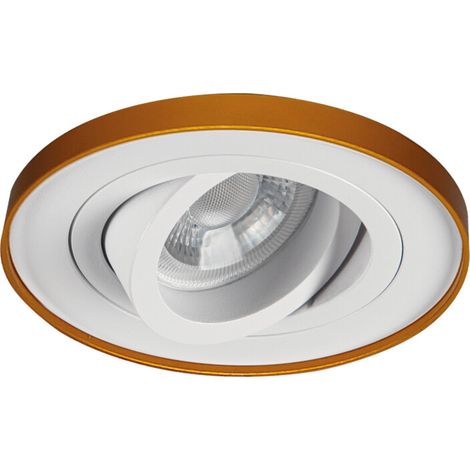 Spot Incastrabile TINY BORD - Bianco/Oro - Alluminio - Ø98mm - Regolabile a 30° (1/5)