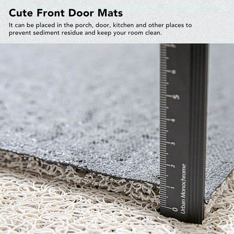 Tapis d'entrée mignon en forme d'ourson de dessin animé, grattoir à boue, tapis en soie verte à boucles antidérapant et résistant à l'usure. (1/5)