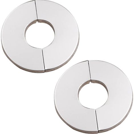 Lot de 2 couvercles de robinet en acier inoxydable chromé avec trou de 50mm (1/5)