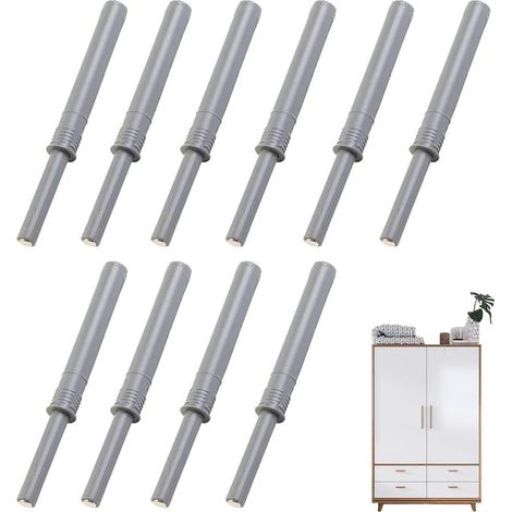 Loquet magnétique à poussoir, lot de 10 ouvre-portes en plastique (1/5)