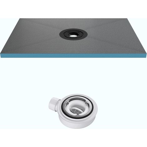 Mai & Mai Piatto Doccia da Piastrellare in Rigida Polistirene 90x100x4 cm, Piatto Doccia Pronto da Piastrellare per Bagno, Tagliabile Dimensione, Piletta di Scarico incluso XPS-Duschboard01 (1/5)