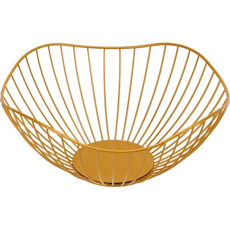 Corbeille à fruits en métal respirante, panier ajouré anti-retournement, épaisse et durable, pour fruits, légumes et pain (1/5)