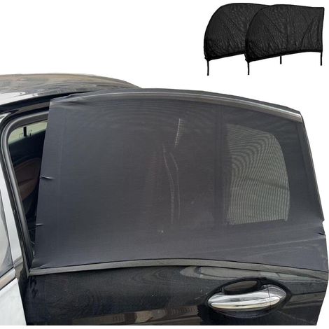 Auto Sonnenschutz 2 Stück, Universal Netz für Fenster, dehnbar, UV-Schutz (1/5)