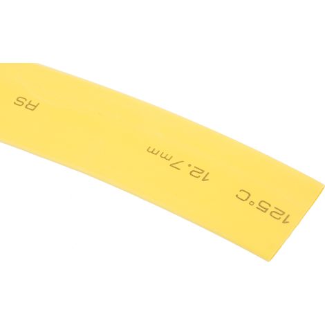 Gaine thermorétractable RS PRO, Dia. 12.7mm Jaune rétreint 2:1, 6m ( Prix pour Bobine de 6 Mètres )