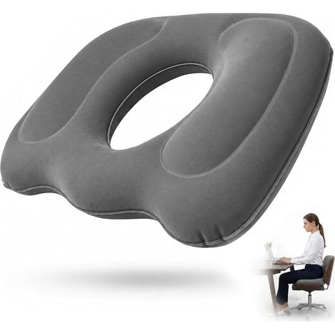 Coussin Coccyx Coussin Hemorroide De Siège Gonflable Ergonomique Assise Anti Escarres Fessier Ajustable et Portable pour Chaises De Bureau Voiture Fauteuils Roulants Voyage et Confort Quotidien (1/5)