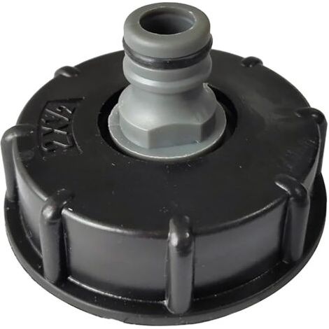 BUNTHAUS S60X6 IBC-Tankadapter aus Kunststoff mit Grobgewindekappe auf 1/2-Zoll-Wassertank für Tonnen-IBC-Ventil (1/2)
