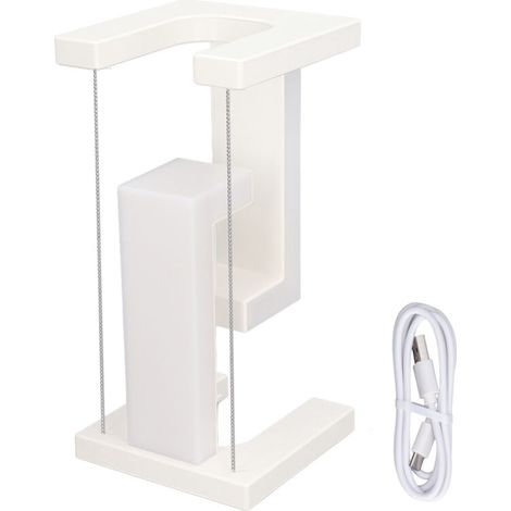 Lámpara de escritorio levitante magnética con control táctil LED de 3 niveles – Blanca, diseño moderno para oficina o dormitorio