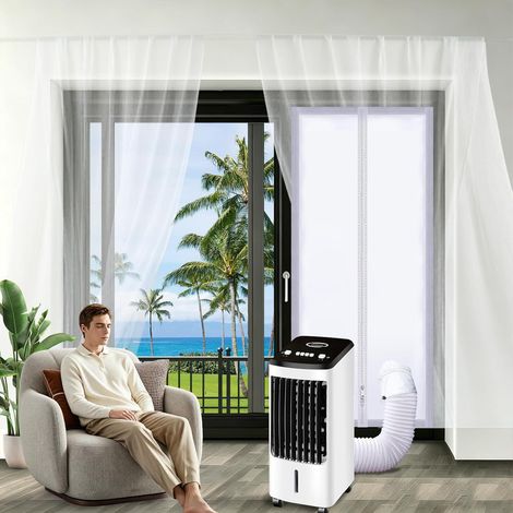 Tür- und Fensterdichtungsset 100x210cm mit Klebestreifen – Türdichtung für tragbare Klimageräte, Abdichtung für mobile Klimageräte (1/5)