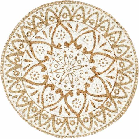 vidaXL Manteles individuales redondos 6 uds yute blanco 38 cm (1/2)