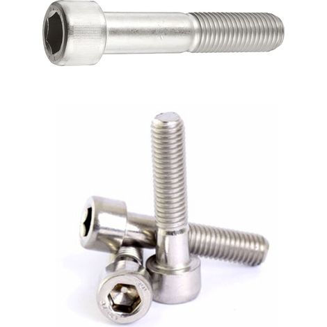 25 Vis métaux cylindriques hexagonales creuse DIN912 A2 - diamètre 6 mm - Longueur 120 mm - Diamètre 6 mm