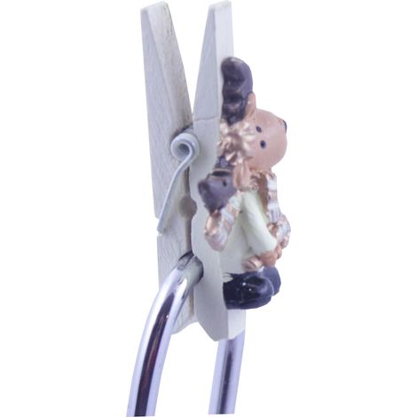 UAN5570 CLIP DECORATIVE A FORMA DI RENNA, 9 PEZZI, CLIP IN LEGNO