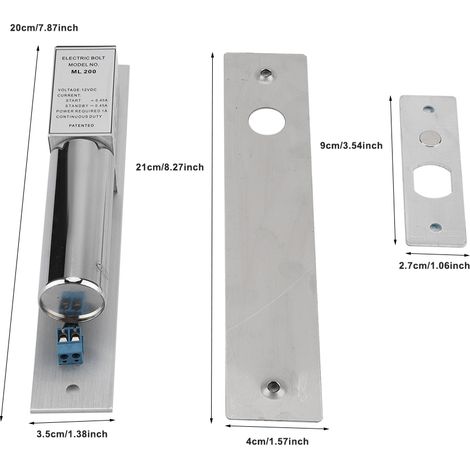 Système de verrouillage de porte électrique 12 V CC à induction magnétique pour portes en verre et métal (1/5)