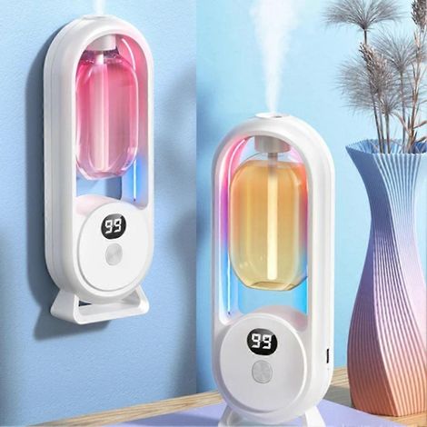 Wiederaufladbarer, wandmontierter Diffusor für ätherische Öle mit Timer und Digitalanzeige, Aromatherapie-Luftbefeuchter und -Deodorant. (1/5)