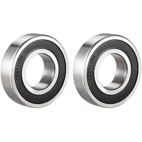 BUNTHAUS Roulements à billes étanches 6206-2RS (lot de 2), 30 x 62 x 16 mm, prélubrifiés, double étanchéité, en acier chromé, roulement à billes à gorge profonde 6206RS (1/4)