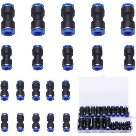 20 Pieces Straight Pneumatic Quick Connect Tube Fittings, Hose Fittings, Plastic Air Line Tube Fitting, for 6mm/8mm/10mm/12mm Tubes (1/5)