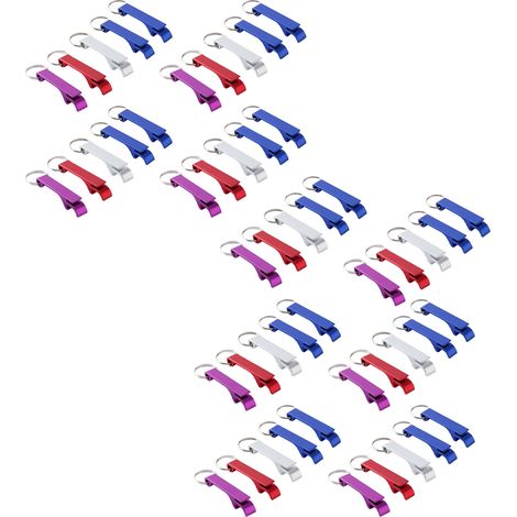 50pcs Porte-clés Décapsuleur en Alliage d'Aluminium Léger et Pratique Ouvre-bouteille de Bière Portable (1/5)
