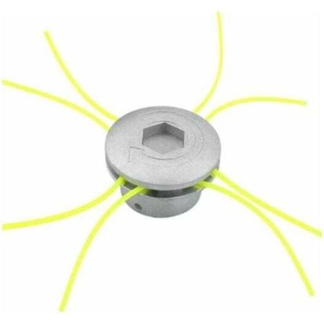 Tete Debroussailleuse Universelle, Tete Debroussailleuse 4 Fils, Aluminium Tete Fil Débroussailleuse Accessoire de Débroussailleuse pour Tondeuse à Gazon, 72 x 44.5 mm (1/3)