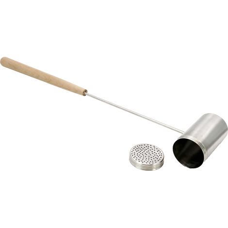 Nikkarien Saunakelle 76 cm mit Aufsatz Schöpfkelle aus Edelstahl mit Holzgriff (1/4)
