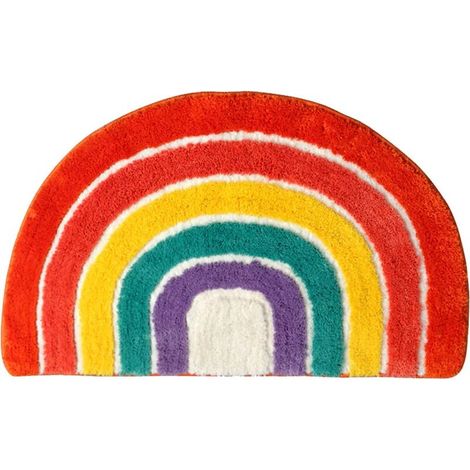 Tapis de sol semi-circulaire coloré - motif arc-en-ciel (1/4)