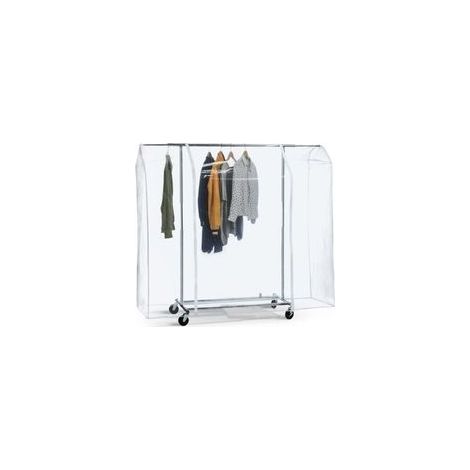 Autres rangements, Grande Housse de Protection pour Portant à Vêtements, 150x180x50 cm, Plastique Waterproof Transparent, Ouverture et Fermeture Faciles, Portant Non Inclus (1/5)