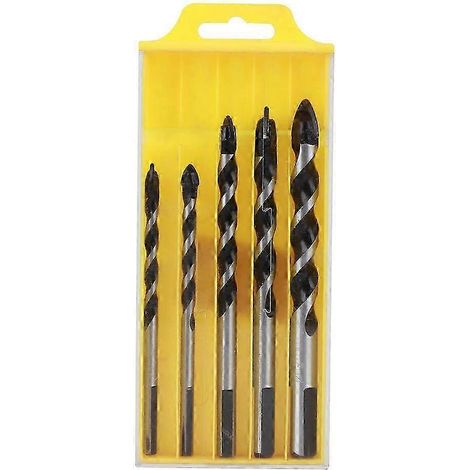 Lot de 5 forets à centrer pour carrelage céramique, outil de perçage mural DIY (6 mm, 6 mm, 8 mm, 10 mm, 12 mm) (1/4)