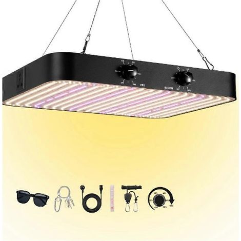 Lampe horticole LED 120 W à double intensité variable pour croissance et floraison, spectre complet, prise US (1/5)