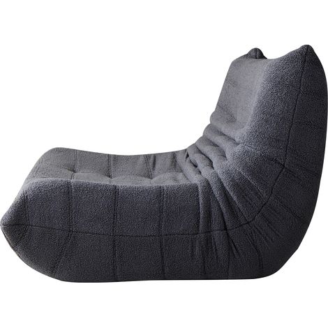 Modenuit Giant Beanbag Sofa für 2 Personen aus Teddy-Fleece, Grau, 149x114x82 cm (1/5)